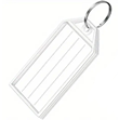 Plastic Key Tags with Split Rings, White 25 Pack